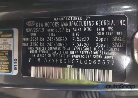2020 Kia Telluride S from USA, damaged, VIN 5XYP6DHC7LG063677